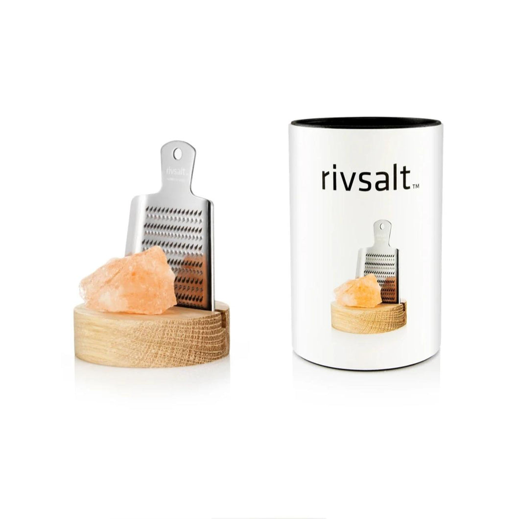 RIVSALT - Kitchen Himalayan Salt Rock with Grater & Stand (Original Size)